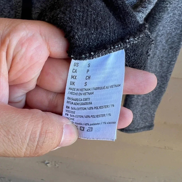 Grey American Eagle Zip Up Cowl Neck Sweater - Size Small - Picture 4 of 5